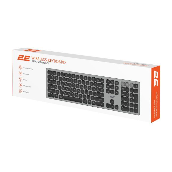Клавиатура 2E KS270 109key Wireless UA Grey/Black (2E-KS270WBGR_UA) изображение 9