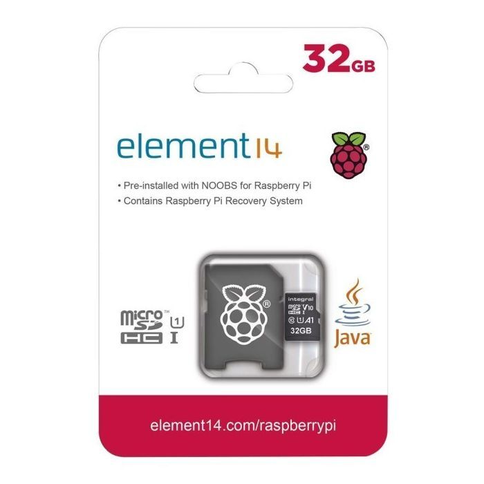 Додаткове обладнання для Мікро ПК SanDisk Карта пам''яті для Raspberry Pi 32GB microSDHC / NOOBS pre-loaded (SD-32GB-NOOBS)