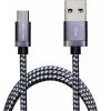 Дата кабель USB 2.0 AM to Micro 5P 1.0m 3A silver black Grand-X (FM07SB)