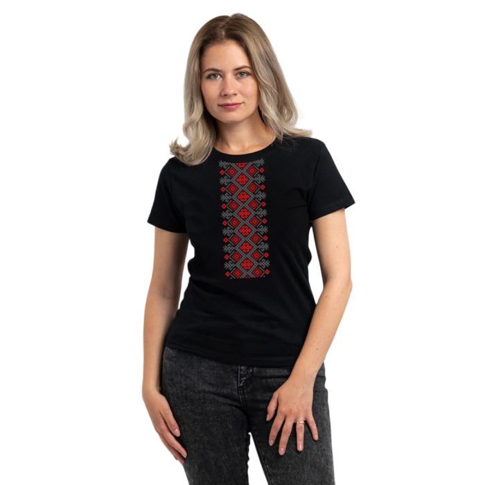 Футболка Sol's Regent Women Вишиванка вертикально чорний L (01825309/313L)