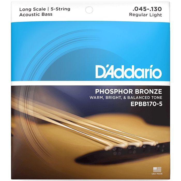 Струни для гітари D'Addario Acoustic Bass Phosphor Bronze Light 5-String (45-130) (EPBB170-5)