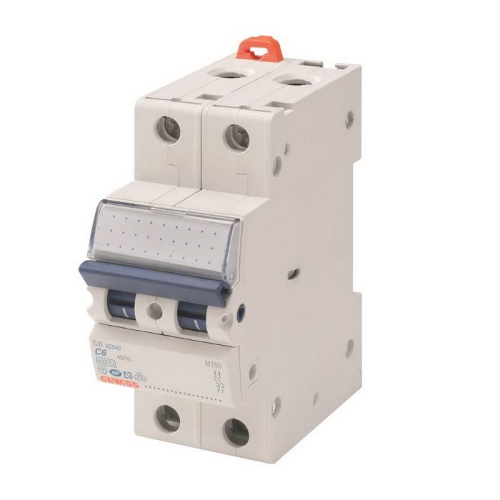 Автоматический выключатель GEWISS 2-п.  6A 6kA С (GW92045)