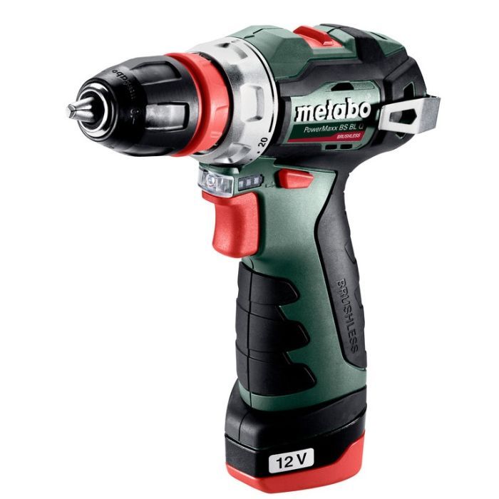Шуруповерт Metabo \PowerMaxx BS BL Q 12V, 2х2Аh, 20/38Нм, 0-400/0-1500об/хв, кейс (601749500)