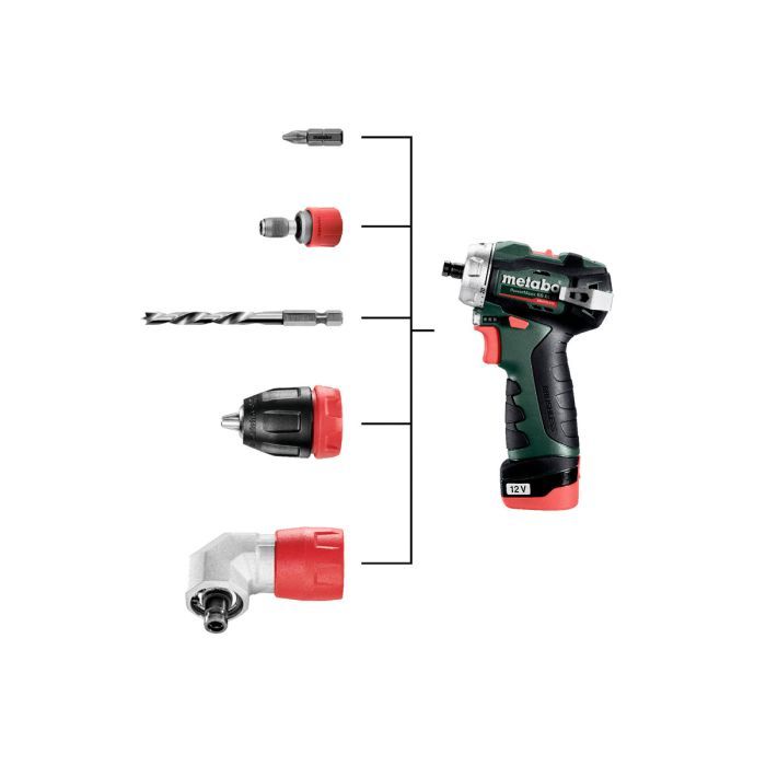Шуруповерт Metabo \PowerMaxx BS BL Q 12V, 2х2Аh, 20/38Нм, 0-400/0-1500об/хв, кейс (601749500) зображення 9