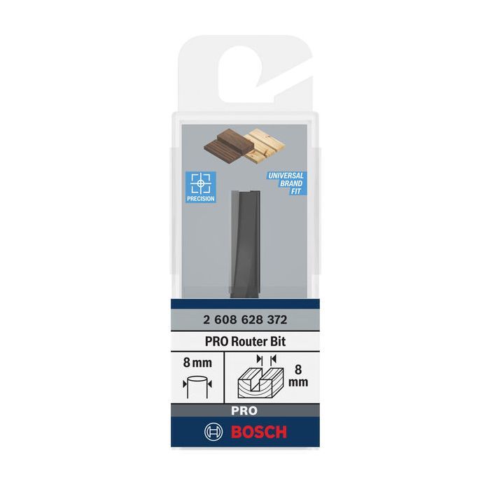 Фреза Bosch Professional пазова з двома лезами, Std, S8, D8, L25.4 (2.608.628.372) зображення 2