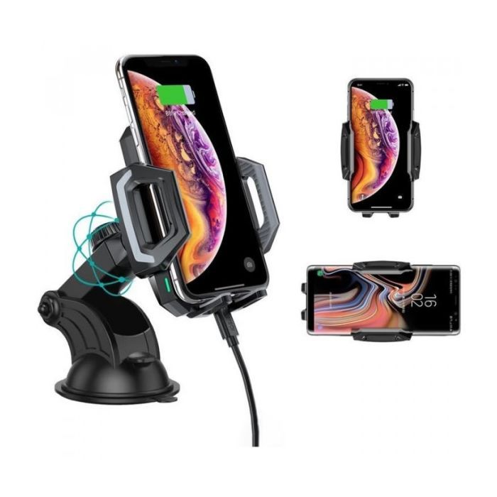 Универсальный автодержатель Choetech 15W Fast Wireless Charger 4.7-7.2" (T521-F-101ACBK) изображение 2