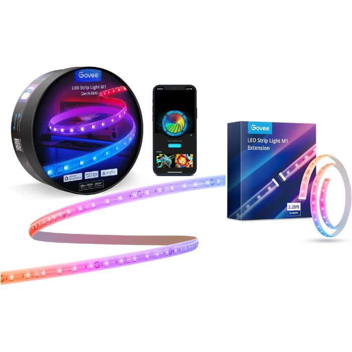 Світлодіодна стрічка Govee H100E LED Compatible extension of H61E1, 1.0m, RGBIC , WI-FI/Bluetooth, white (H100E0D1) зображення 9