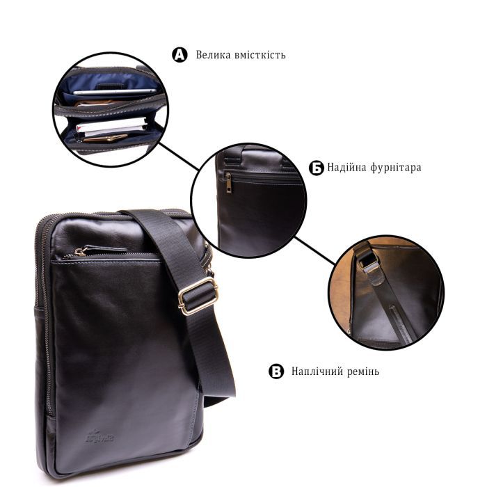 Сумка Shvigel Из натуральной кожи Черная (11281) изображение 4