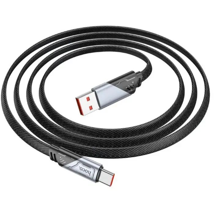 Дата кабель USB 2.0 AM to USB-C 1.2m 5A nylon black HOCO (6942007605007) изображение 3