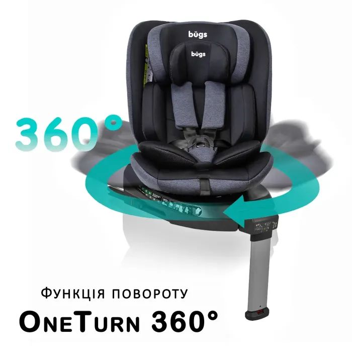 Автокресло Bugs Aera 360 i-Size, ISOFIX, (0–36 кг) Shadow Grey (4823056520003) изображение 5