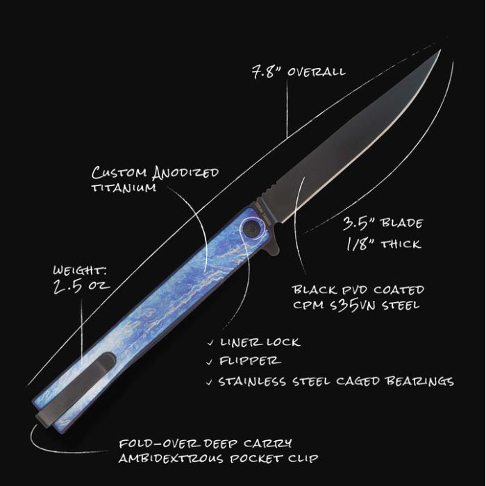 Нож Ocaso Solstice, Anodized titanium, Satin (10DBS) изображение 8