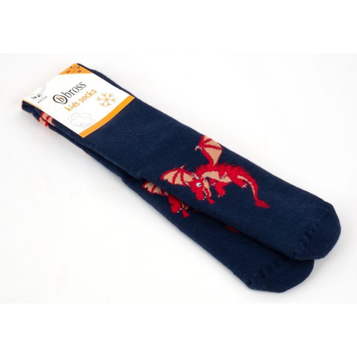 Шкарпетки дитячі Bross махрові з драконом (9898-8-10-green) зображення 2