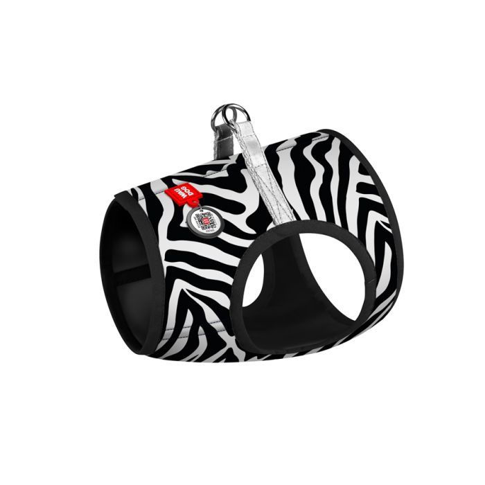 Шлей для собак WAUDOG Clothes мягкая с QR адресником "Зебра" XS4 (223-0055)