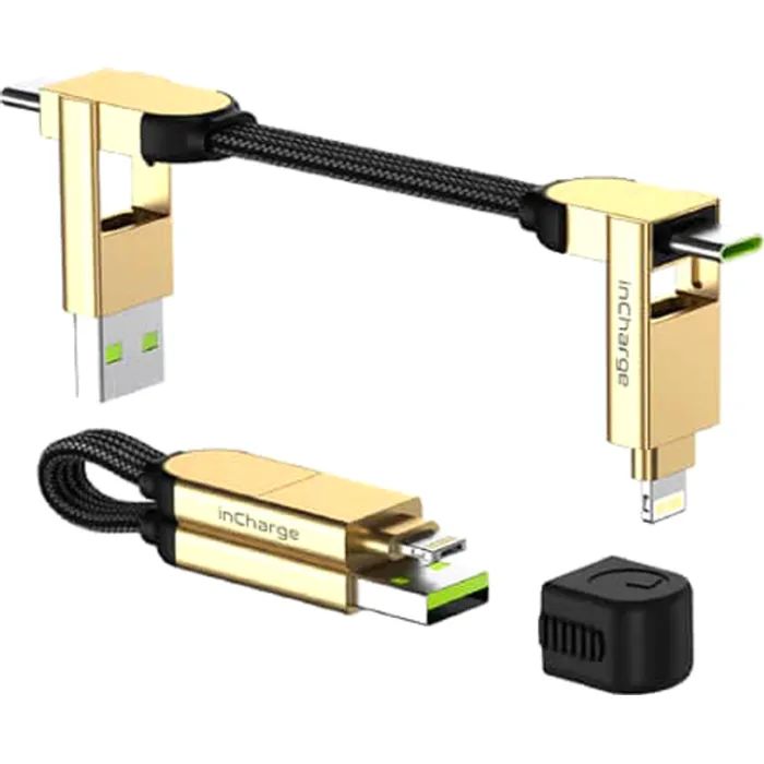 Дата кабель 6in1 inCharge X 0,14m 100W black Rolling Square (X01WR)