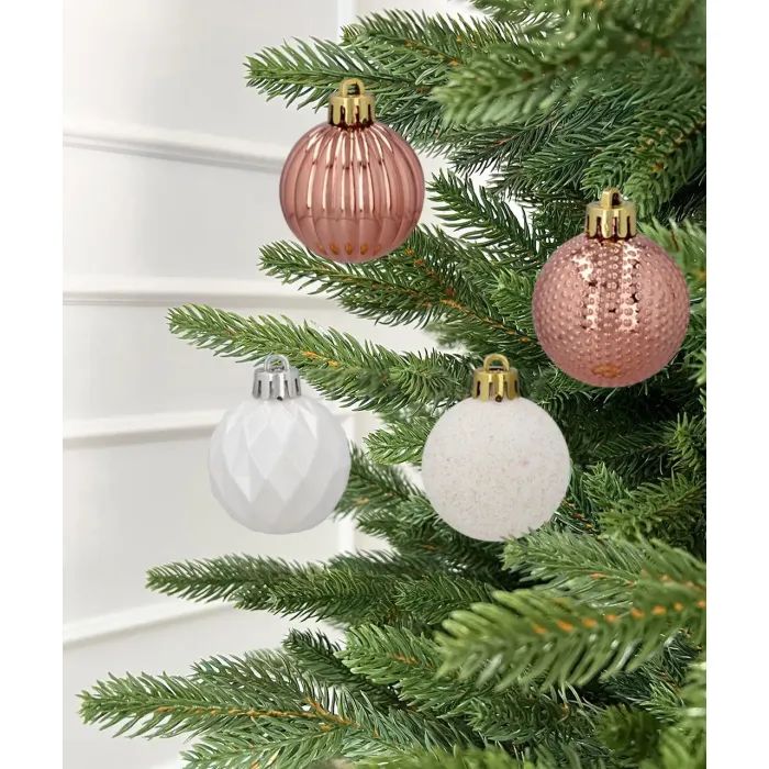 Елочная игрушка Chomik пластикові кульки 16 шт, 4 см, рожеві і біли (5900779877351_1) изображение 7