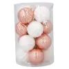 Елочная игрушка Chomik пластикові кульки 16 шт, 4 см, рожеві і біли (5900779877351_1)