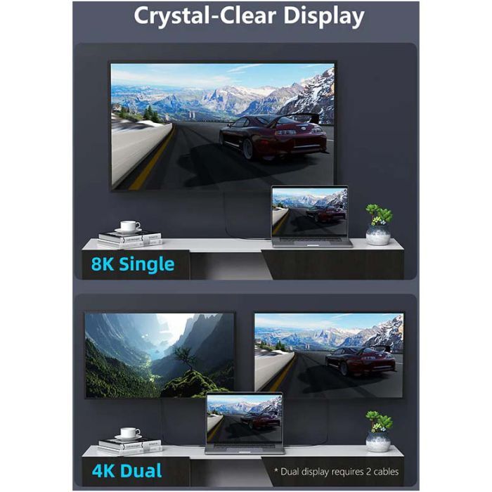 Дата кабель USB-C to USB-C 1.0m Thunderbolt 4 100W (20V/5A) 8K60Hz Cabletime (CA915422) изображение 6