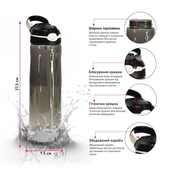 Бутылка для воды Line Art Santa Rosa 750 мл сірий (60013718LA-07) изображение 4