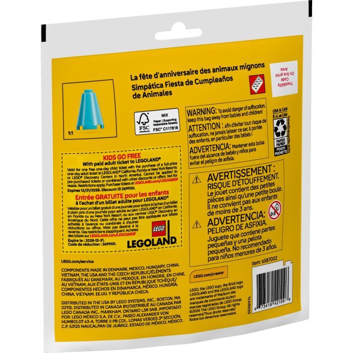 Конструктор LEGO Creator Волшебная вечеринка животных ко дню рождения (30715) изображение 3