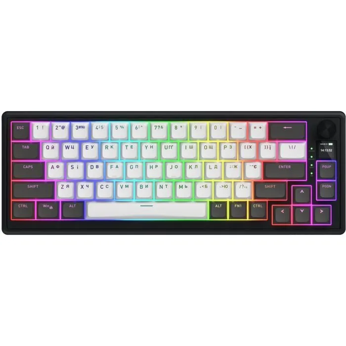 Клавіатура Hator Skyfall 65 Pro Aurum Vanila Silent RGB Wireless/Bluetooth/USB UA Grey/Black (HTK4160UA)