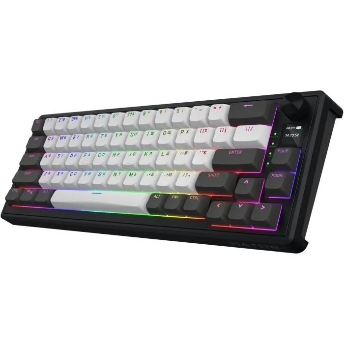Клавіатура Hator Skyfall 65 Pro Aurum Vanila Silent RGB Wireless/Bluetooth/USB UA Grey/Black (HTK4160UA) зображення 3