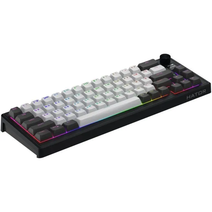 Клавіатура Hator Skyfall 65 Pro Aurum Vanila Silent RGB Wireless/Bluetooth/USB UA Grey/Black (HTK4160UA) зображення 4