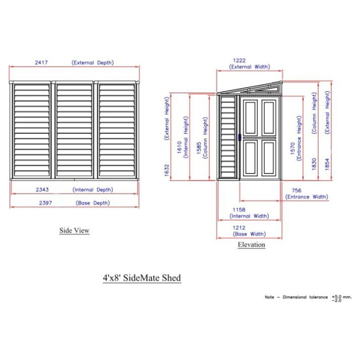 Садовий будиночок Duramax пластиковий SideMate 242х122х185 см слонова кістка (5193) зображення 2