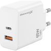 Зарядное устройство Grand-X GaN 1xUSB-C + 1xUSB 65W PD3.0 QC4.0 AFC SCP FCP white (CH-960W)