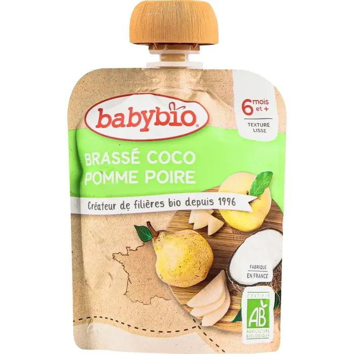 Детское пюре BabyBio Органическое из кокосового молока с яблоком и грушей 85 г (54094)