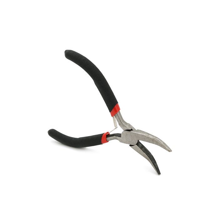 Плоскогубці Voltronic довгогубці вигнуті 4,5-дюймові, чорно-червоні ручки, 120мм (YT-VL120Cur) зображення 2