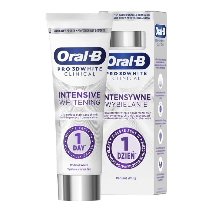 Зубная паста Oral-B Pro-3D White Clinical Intensive Whitening Сияющая белизна 75 мл (8700216922838)