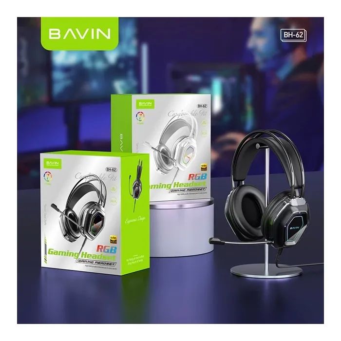 Наушники BAVIN BH-62 Gaming Hi-Res RGB LIGHT Black (HB-BH-62-BK) изображение 9