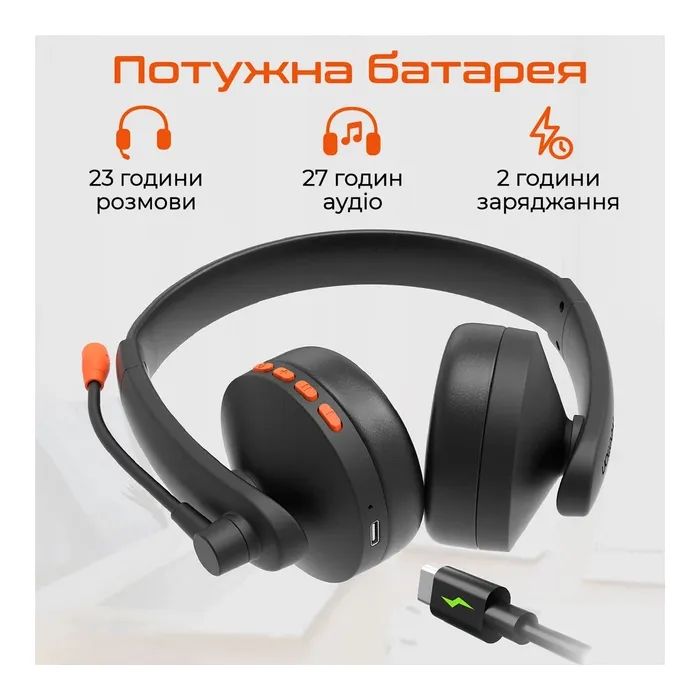 Наушники Meetion BTH003MIC Black/Orange (MT-BTH003MIC-A) изображение 4