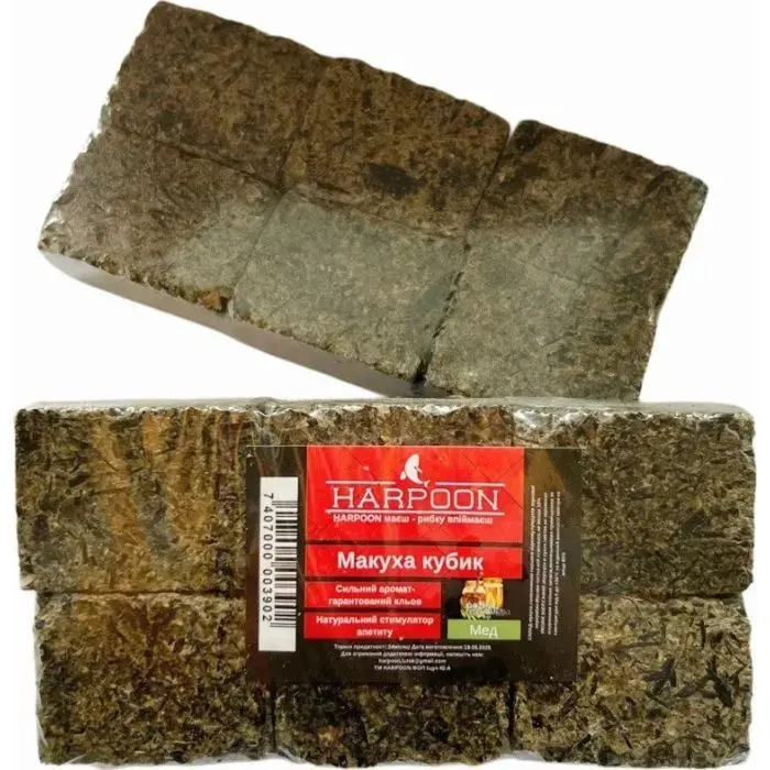 Прикормка Harpoon Макуха пресована кубик 6шт*43г Мед (7407000003902)