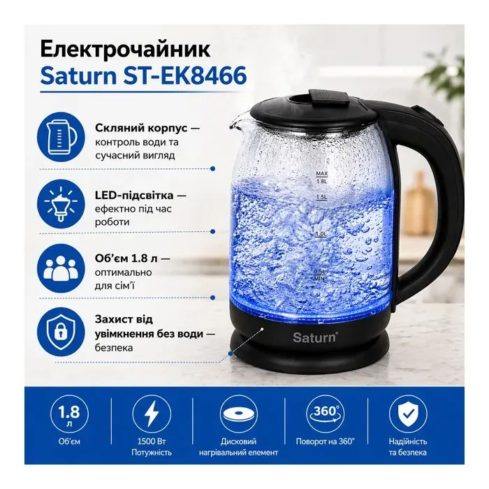 Електрочайник Saturn ST-EK8466 зображення 2