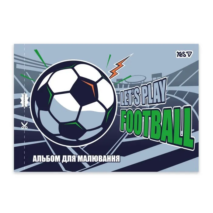 Альбом для малювання Yes А4 12 аркушів скоба з перфорацією Football (130615) зображення 2