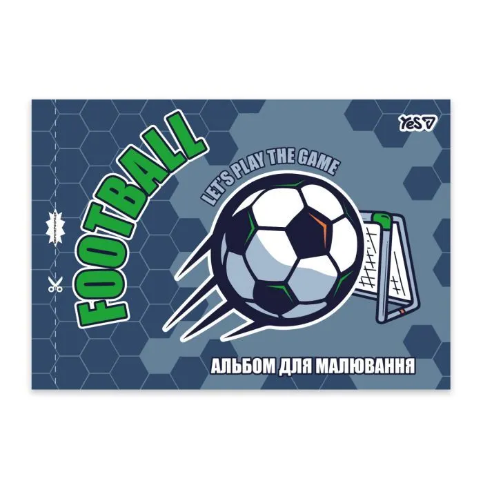 Альбом для малювання Yes А4 12 аркушів скоба з перфорацією Football (130615) зображення 5
