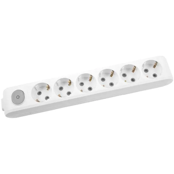 Колодка для подовжувача Panasonic X-tendia із заземленням 6 гнізд, сіра (WLTA04602GR-UA)