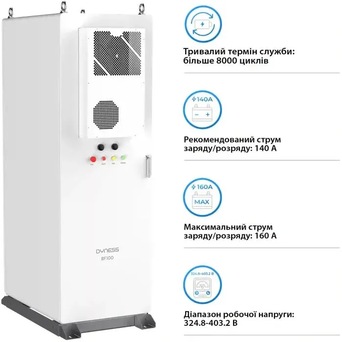 Система зберігання енергії Dyness 364V 280Ah 100kWh IP55 (BF100-C100) зображення 3