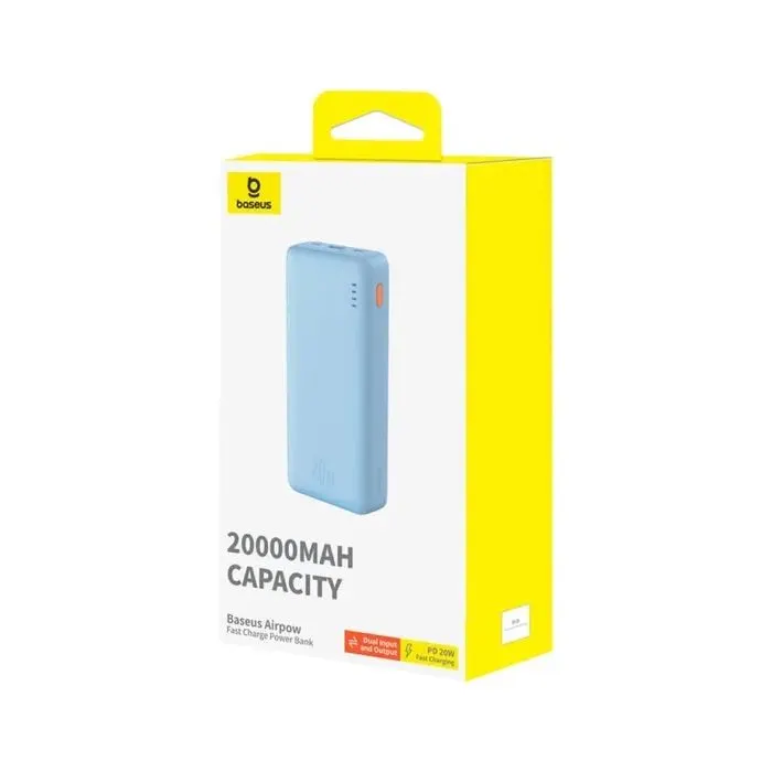 Батарея універсальна Baseus Airpow 20000mAh 20W PD/3.0, QC/3.0, blue (P10022804313-00) зображення 4
