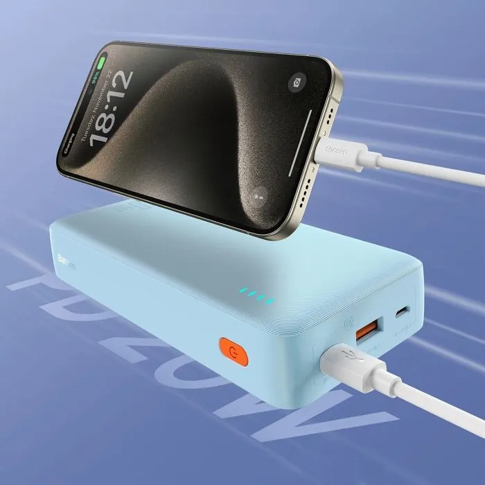 Батарея універсальна Baseus Airpow 20000mAh 20W PD/3.0, QC/3.0, blue (P10022804313-00) зображення 8