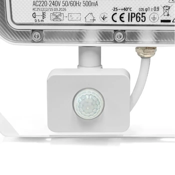Прожектор Videx F5 100W 3000-5000-6500K з датчиком руху 230V White (VL-F5-100CW-S) зображення 6