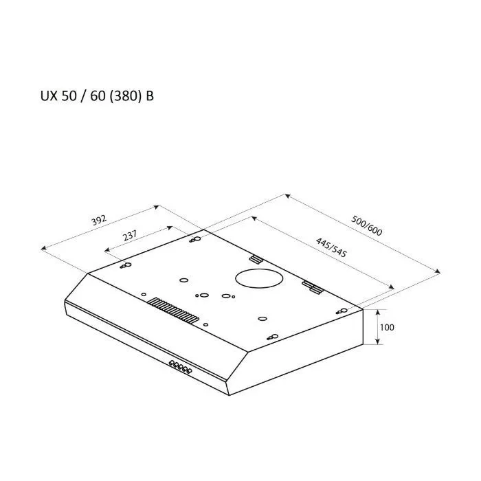 Витяжка кухонна Pyramida UX 50 (380) B BL зображення 9
