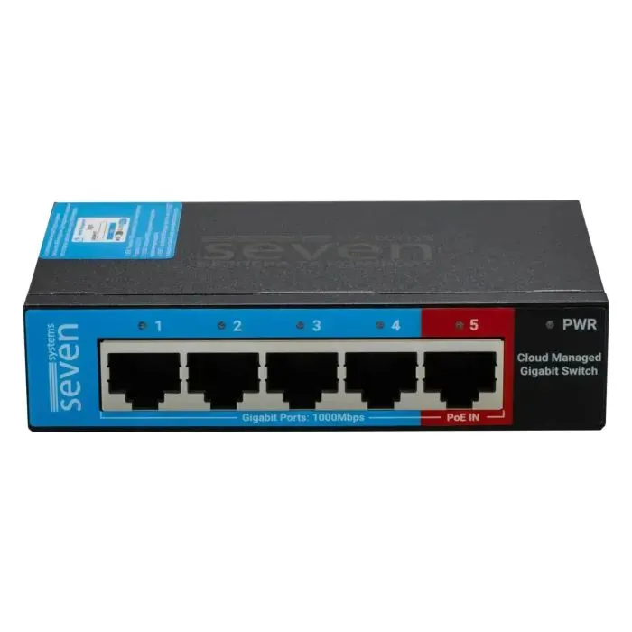 Комутатор мережевий SEVEN Systems Гигабитный управляемый 5-ти портовый ком (GS105)