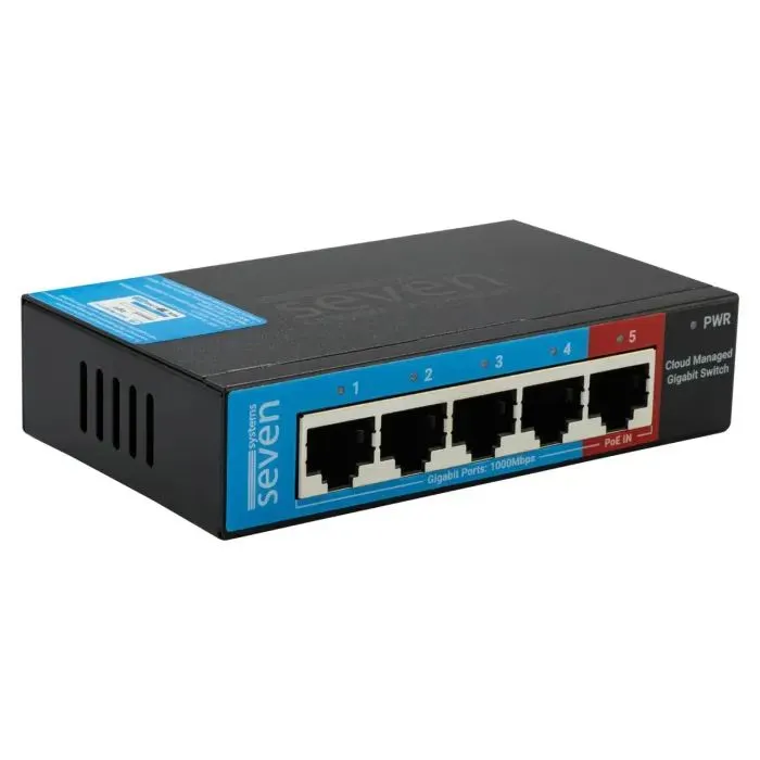 Комутатор мережевий SEVEN Systems Гигабитный управляемый 5-ти портовый ком (GS105) зображення 3