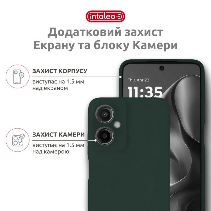 Чохол до мобільного телефона Intaleo SoftShell Moto G55 Dark Green (1283126632396) зображення 4