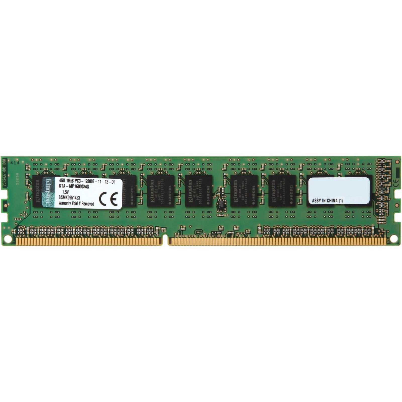Модуль пам'яті для комп'ютера DDR3 4GB 1600 MHz Kingston (KTA-MP1600S/4G)