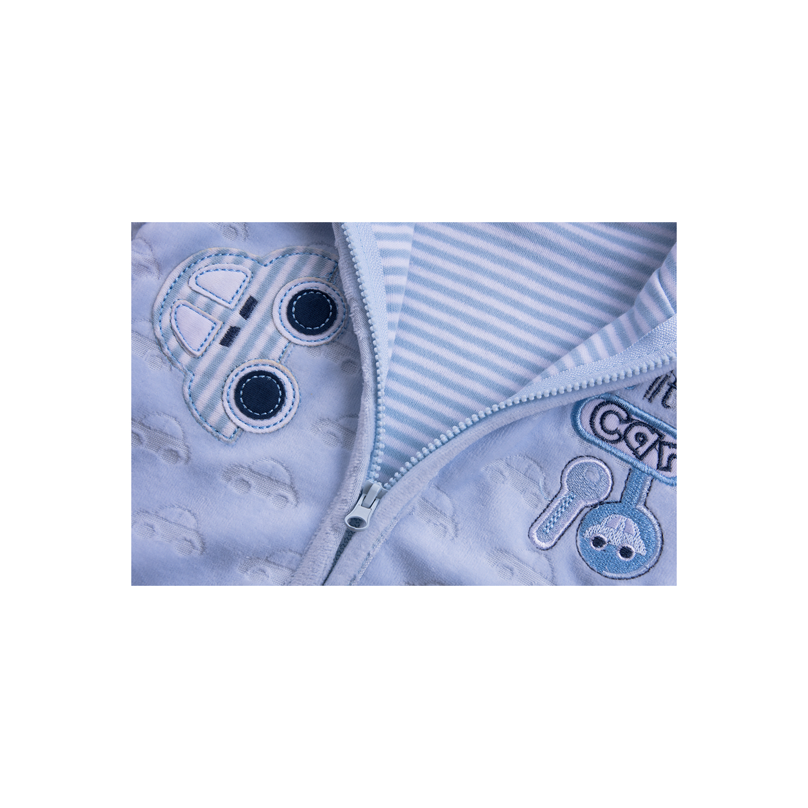 Набір дитячого одягу Luvena Fortuna велюровий блакитний c капюшоном (EP6206.0-3) зображення 7