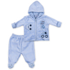 Набор детской одежды Luvena Fortuna велюровый голубой c капюшоном (EP6206.0-3)