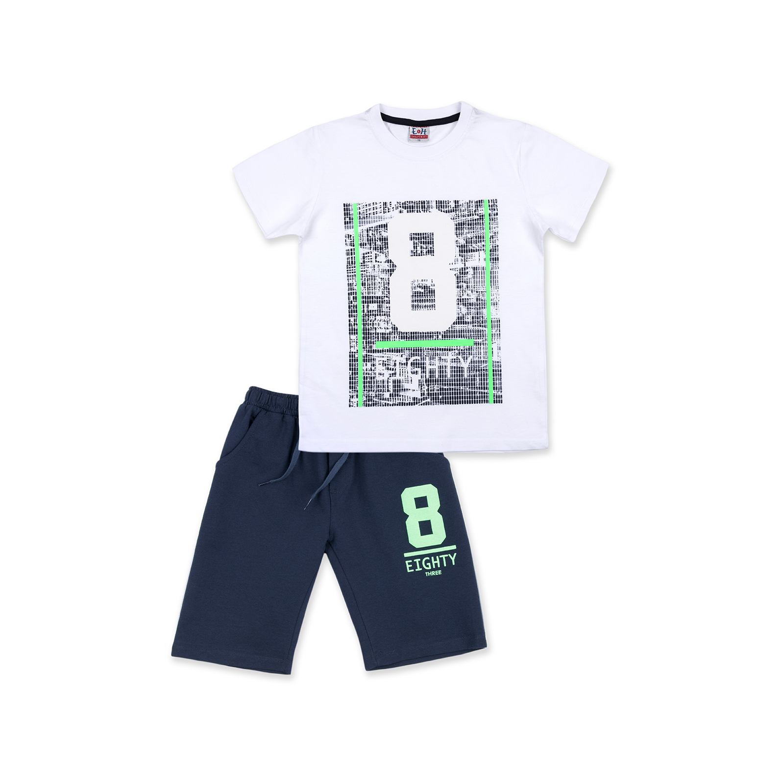Футболка дитяча Breeze з шортами "Eighty" (8884-140B-white)